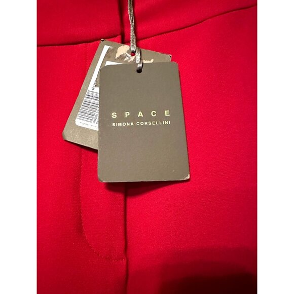 Space Simona Corsellini Womens Red Slim Fit Tapered Leg Pants Size UK 44 Italy - Picture 10 of 16